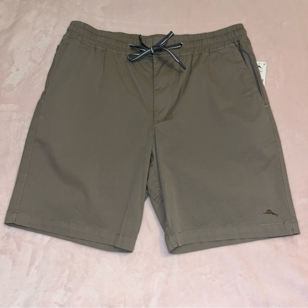 Tommy Bahama khaki elastic waistband drawstring shorts, BRAND NEW